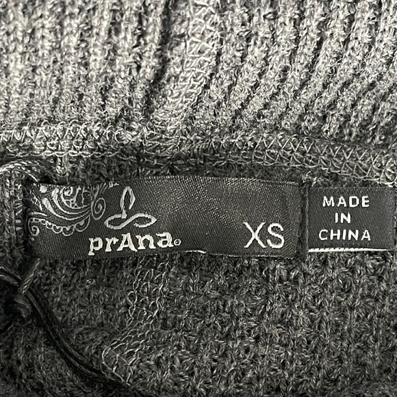 NWT prAna Miliani Dress in Charcoal XS Waffle Knit Drawstring Funnel Neck #7415 - Picture 12 of 16